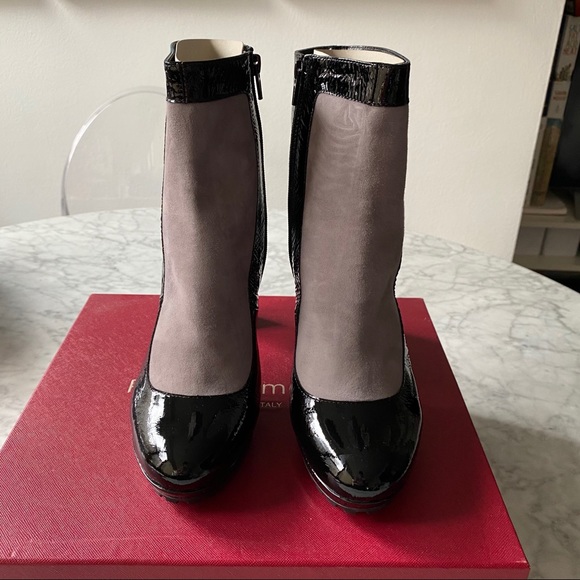 Perla Formentini Patent Suede Ankle Boot NIB - Picture 9 of 10